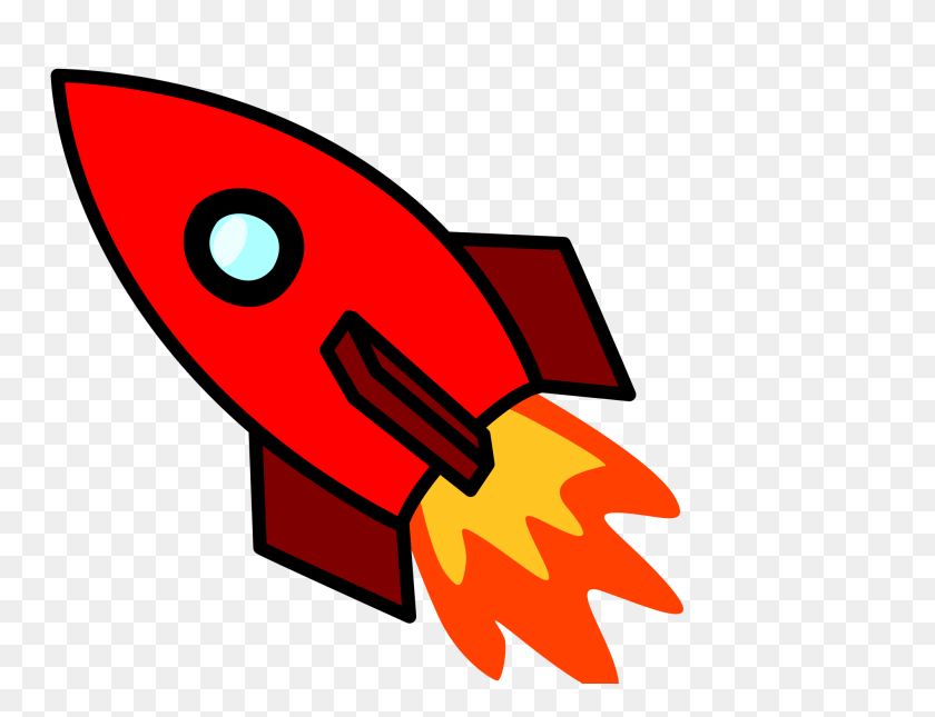 2000x1500 Nave Cohete Roja Hacia La Izquierda - Rocketship Png
