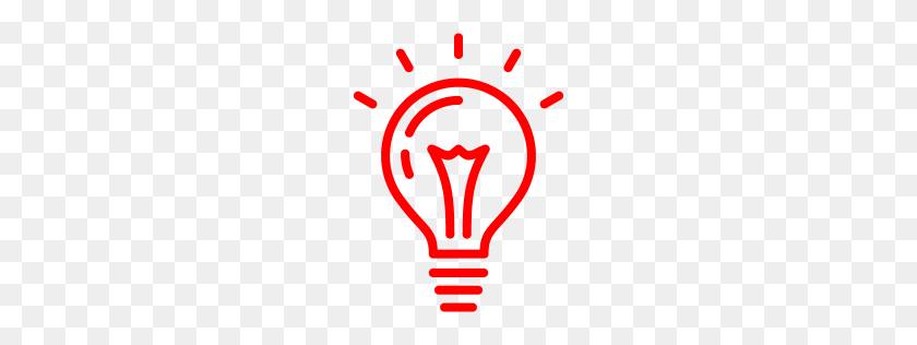 256x256 Red Light Bulb Icon - Red Light PNG