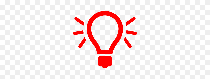 256x256 Red Light Bulb Icon - Red Light PNG