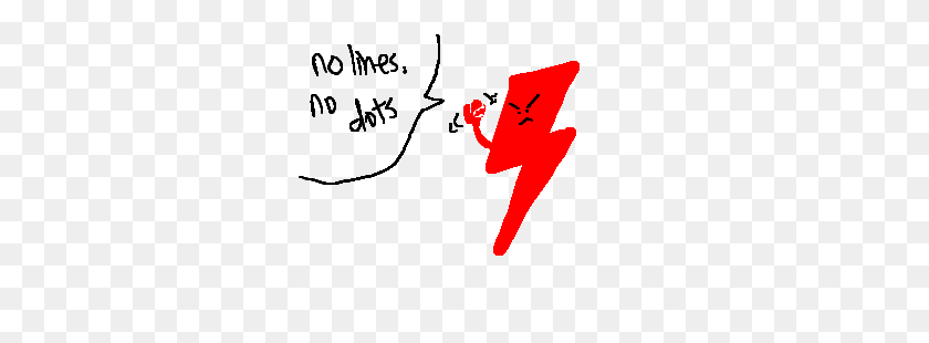 300x250 Red Lightning Bolt, Fist No Lines, No Dots - Red Lightning PNG