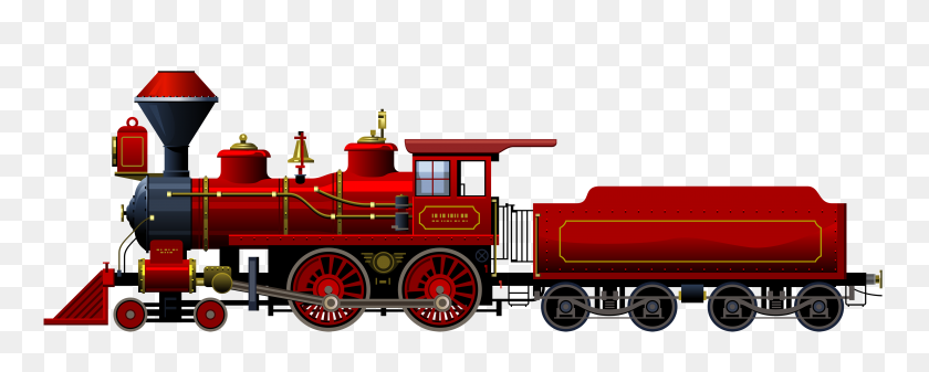5000x1776 Red Locomotive Png Clipart - Locomotive Clipart
