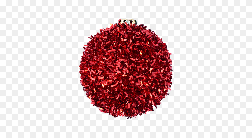 383x400 Red Long Glitter Shatterproof Ornament Size - Red Glitter PNG