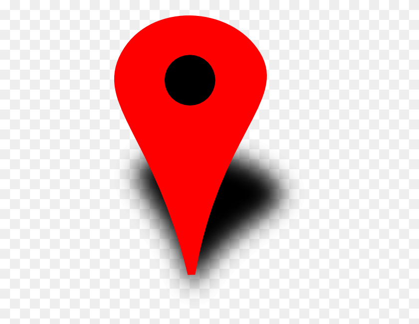 391x591 Red Map Pin With Black Dot Clip Art - Red Circle Clipart