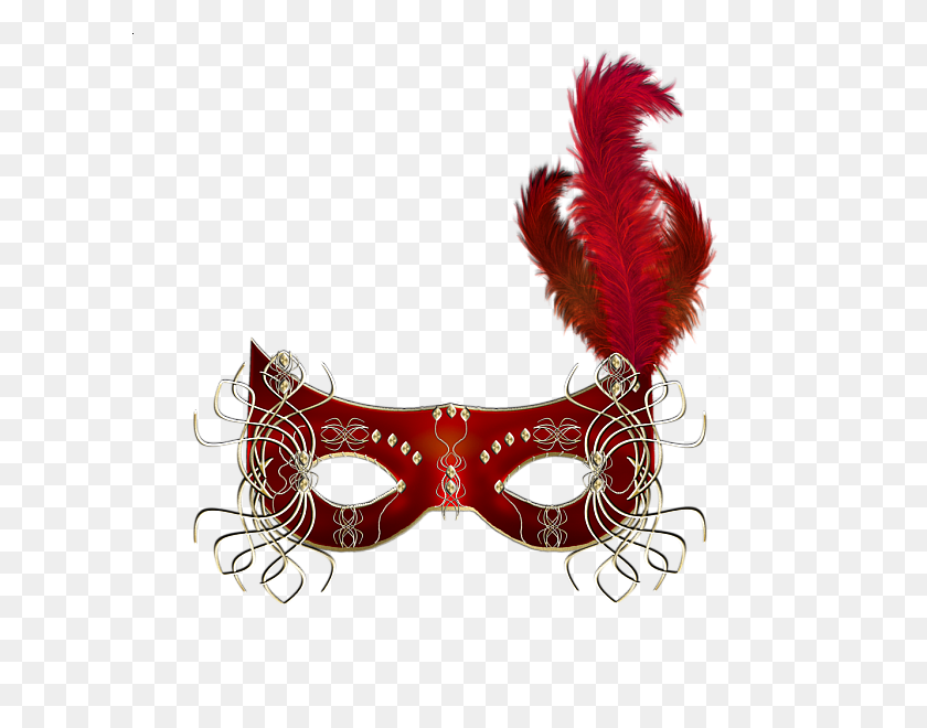 600x600 Red Mask - Masquerade Mask PNG