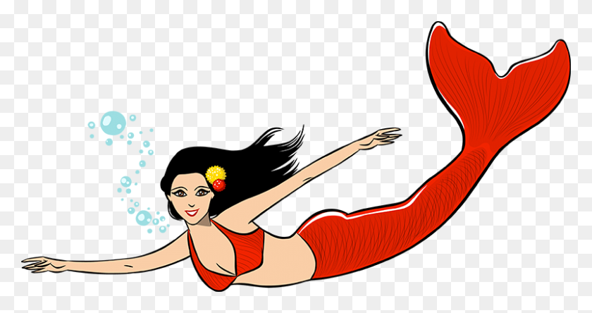 800x394 Red Mermaid Transparent Png - Mermaid PNG