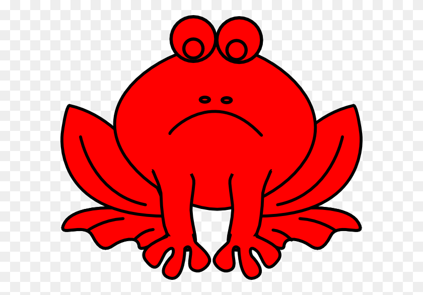 600x526 Red Misbehavior Frog Clip Art - Frog Clipart