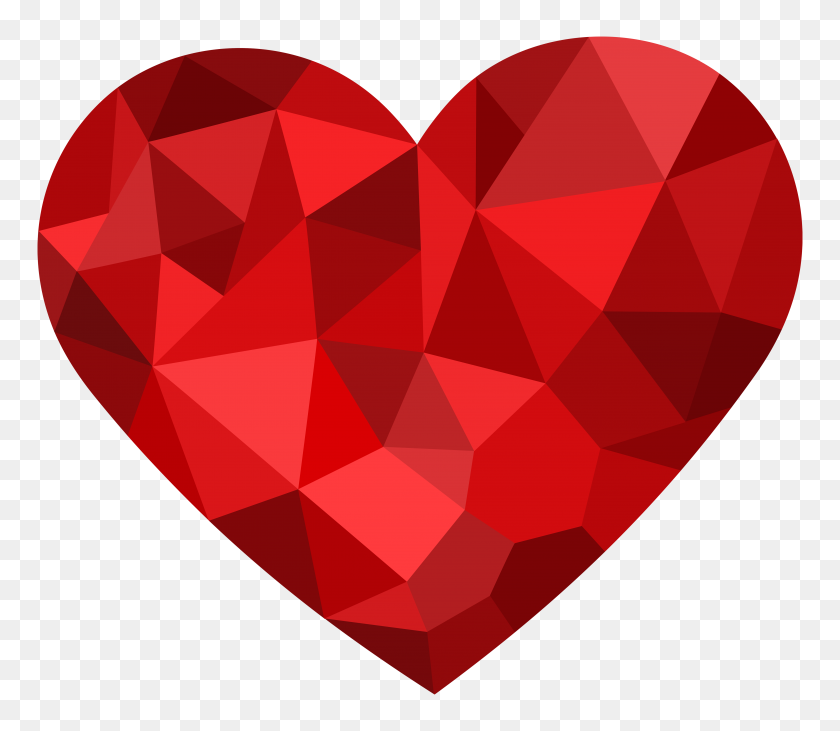 5000x4307 Red Mosaic Heart Png Clipart - Mosaic Clipart