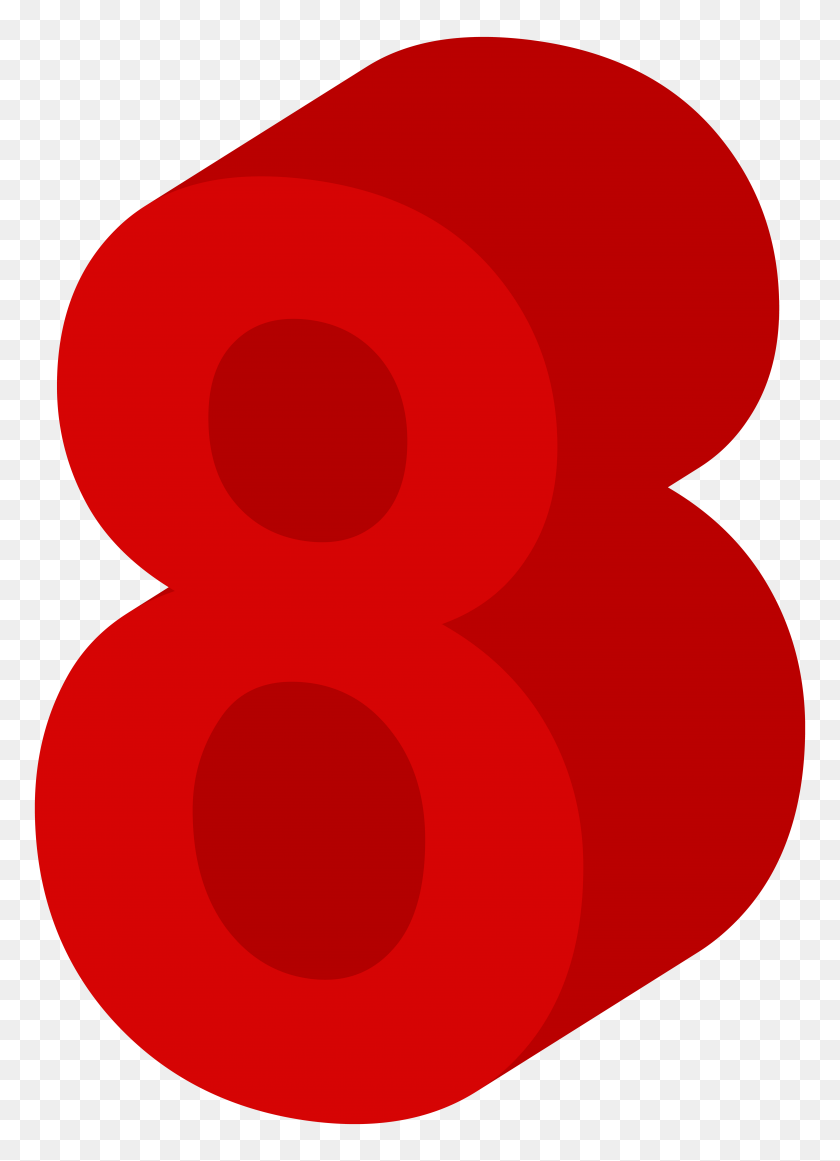 5665x8000 Red Number Number Clipart - Number 8 PNG
