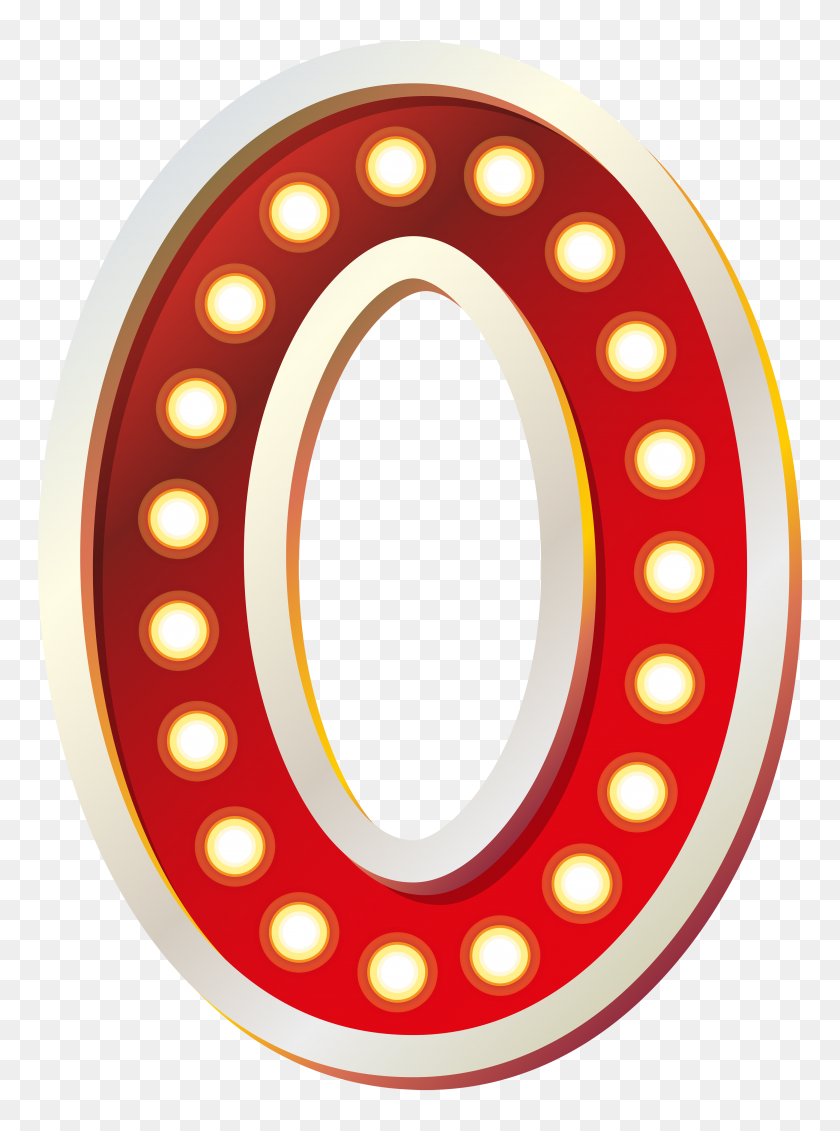 3639x5000 Red Number Zero With Lights Png Clip Art Gallery - Zero Clipart
