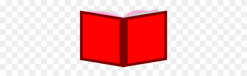 296x201 Red Open Book Clip Art - Red Book Clipart