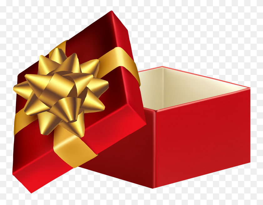 8000x6127 Red Open Gift Box Png Clip Art - Red Box PNG