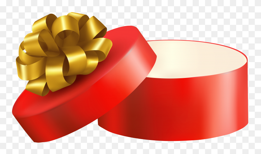5000x2801 Red Open Gift Png Clipart - Present Clipart PNG