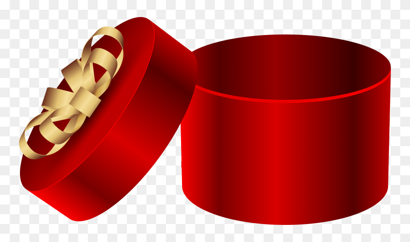 6172x3458 Красная Открытая Круглая Подарочная Коробка Png Клипарт - Красный Круг Png Прозрачный