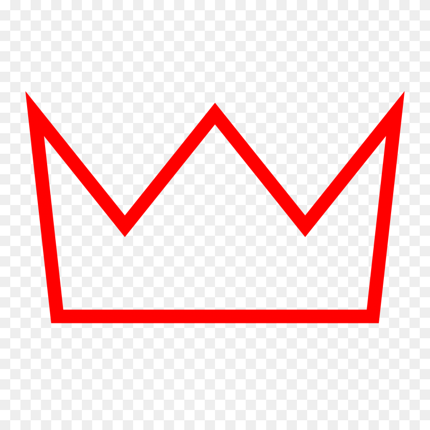 2000x2000 Red Outline Crown - Crown Outline PNG