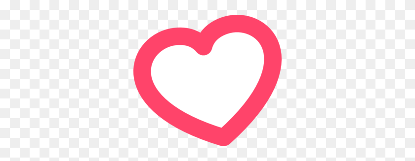 300x267 Red Outline Heart Left Clip Art - Cute Heart PNG