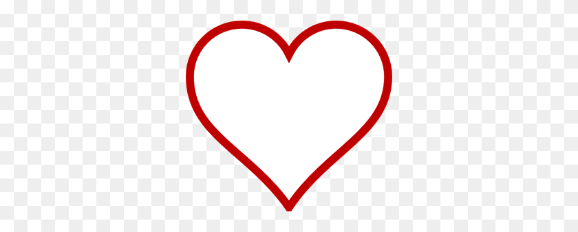 300x278 Красный Контур Сердца Png Клипарт Для Интернета - Контур Сердца Png
