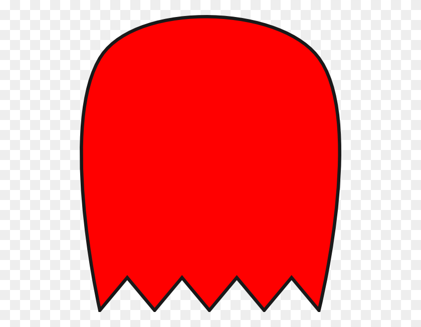 522x594 Red Pacman Ghost Clip Art - Ghost Face Clipart