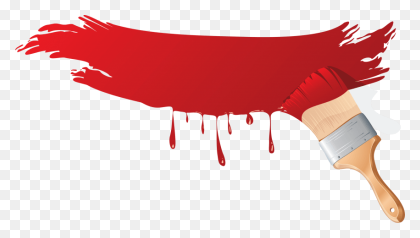 850x454 Red Paint Brush Png - Red Paint PNG