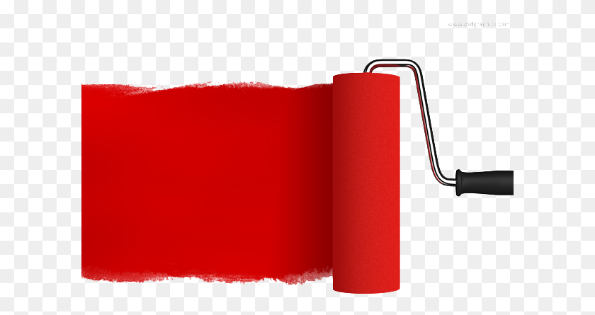 610x385 Red Paint Roller - Paint Roller PNG