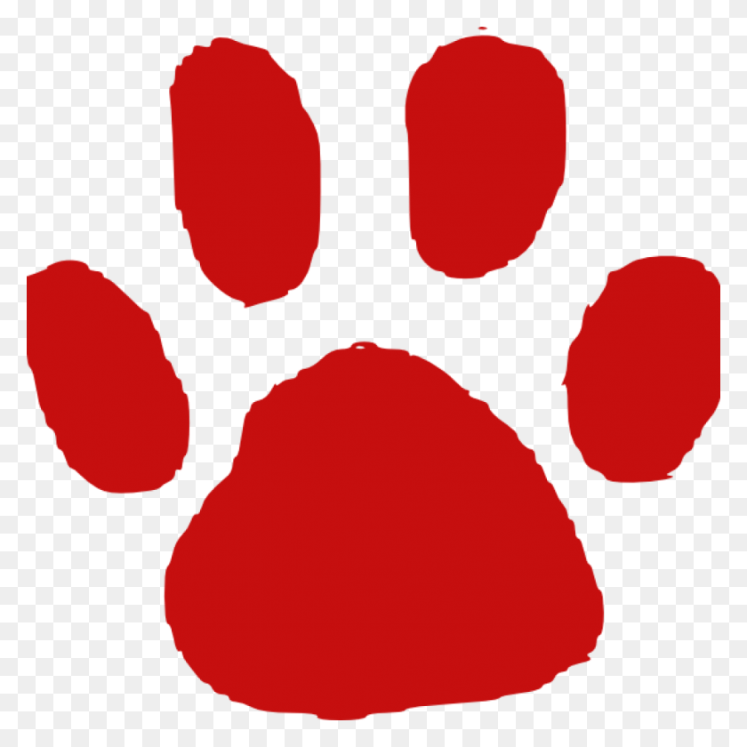 1024x1024 Red Paw Print Free Clipart Download - Paw Heart Clipart