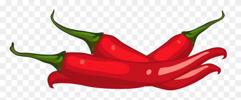 8000x2974 Red Peppers Png Clip Art - Red Clipart