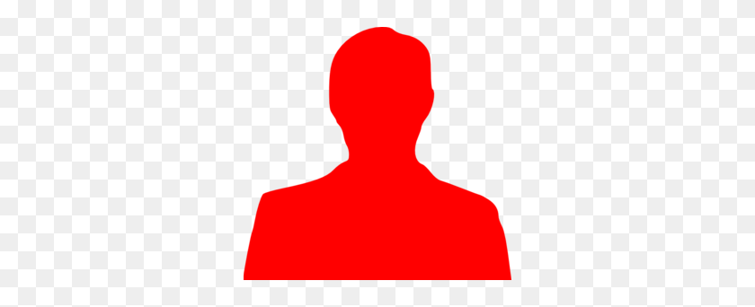 298x282 Red Person Outline Clip Art - Person Outline PNG