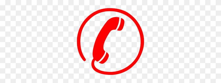 256x256 Значок Красный Телефон - Телефон Png