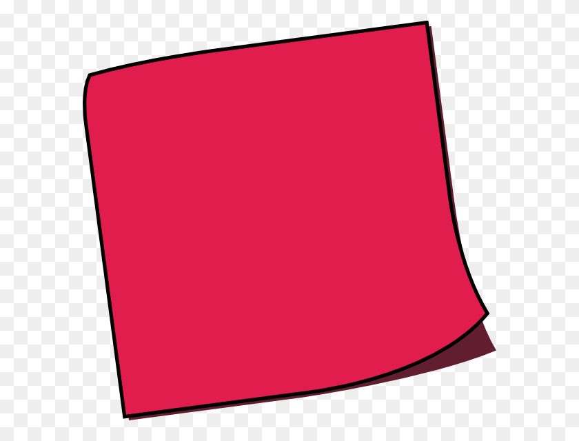 600x580 Red Pink Sticky Note Transparent Png - Sticky Note Clipart