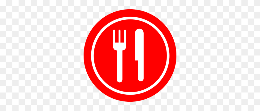 300x300 Red Plate With Knife And Fork Clip Art - Plate Clipart