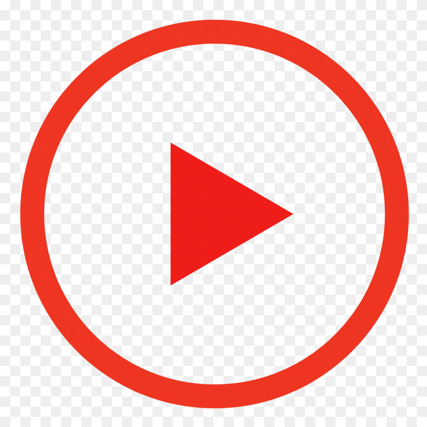1500x1500 Red Play Button Icon - Like Button Youtube PNG