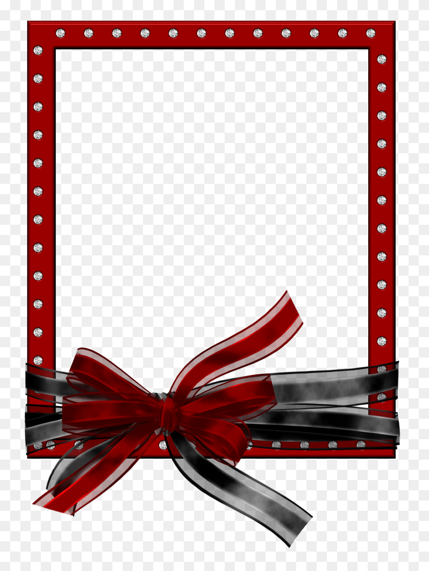 1920x2606 Red Png Photo Frame With Black And Red - Purple Bow PNG