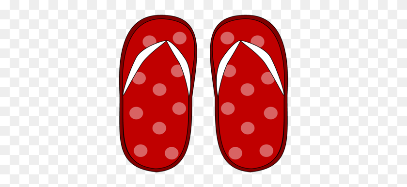 350x326 Red Polka Dot Flip Flops Clip Art - Polka Dot Clipart