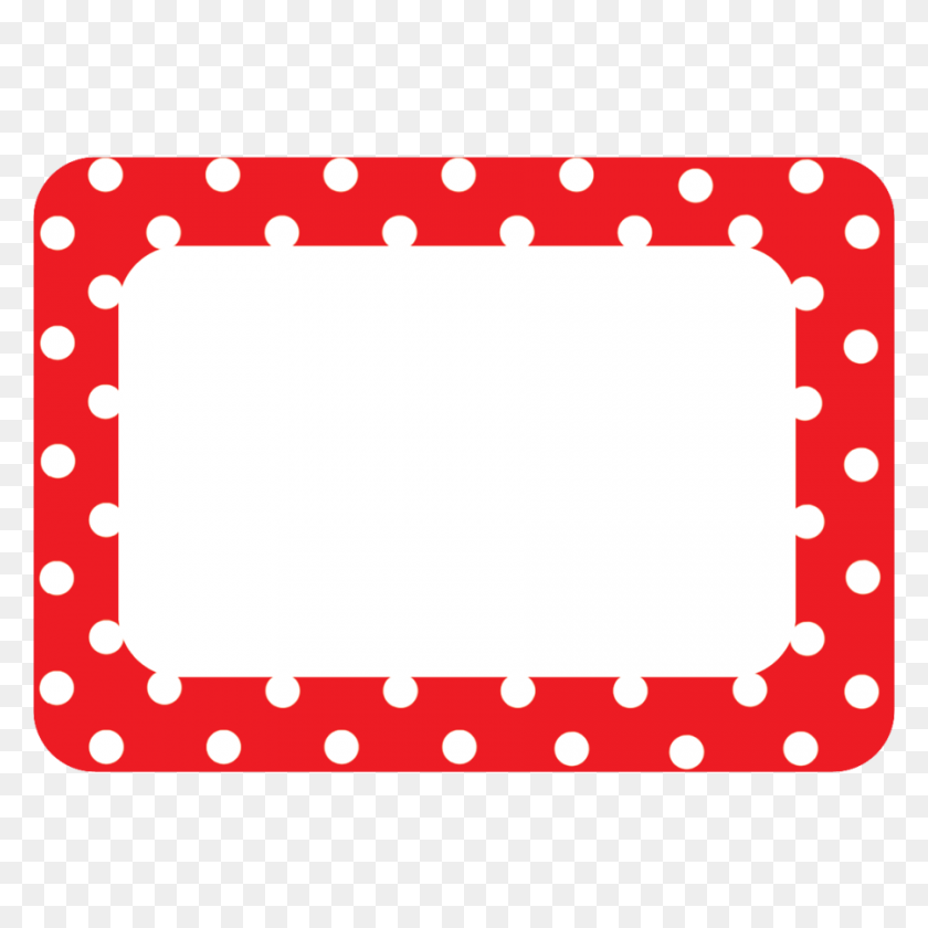 900x900 Red Polka Dots Name Tagslabels - Polka Dots PNG