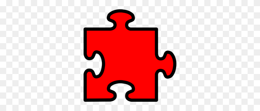 300x300 Red Puzzle Piece Clip Art - Puzzle Piece Clipart