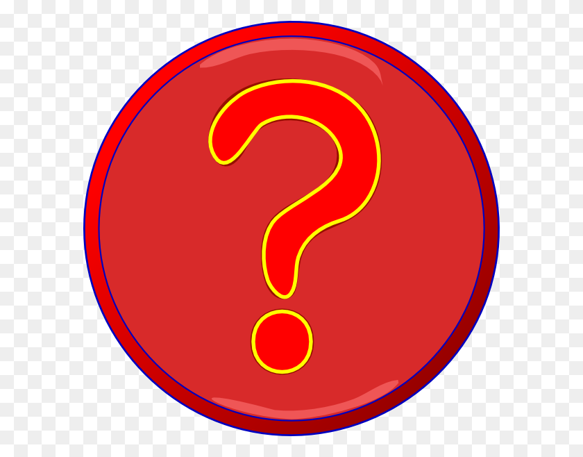 600x598 Red Question Mark Inside Darker Red Circle, Blue Border Png - Blue Border PNG