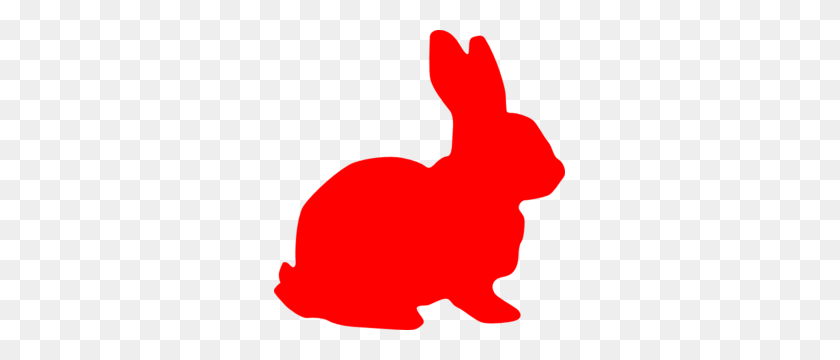 291x300 Red Rabbit Silouette Clip Art - Clipart Silouette