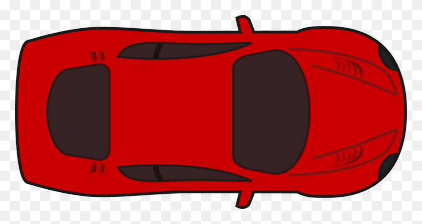 2400x1190 Red Racing Car Top View Icons Png - Car Top View PNG