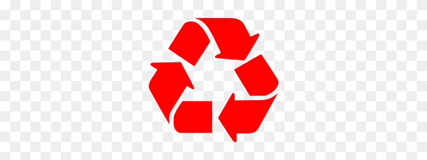 256x256 Icono De Reciclaje Rojo - Símbolo De Reciclaje Clipart