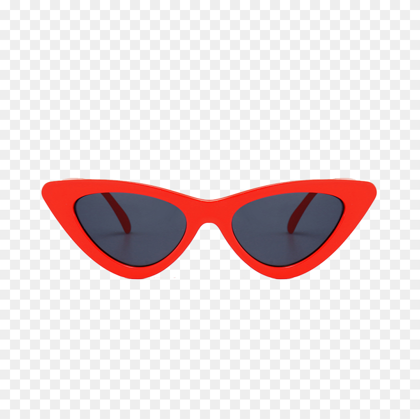 1000x1000 Red Retro Cat Eye Sunglasses Jewelry - Clout Goggles PNG