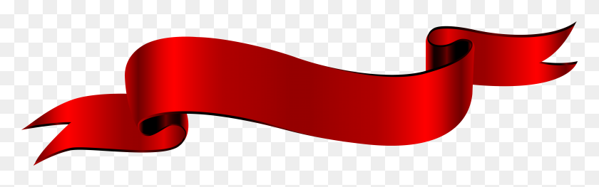 6086x1591 Red Ribbon Banner Png Transparent Images - Silk PNG