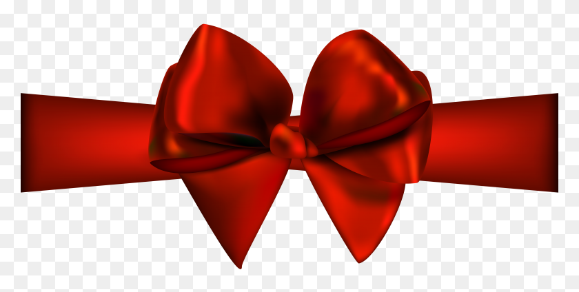 7000x3274 Red Ribbon With Bow Png Clip Art - Red Tie Clipart