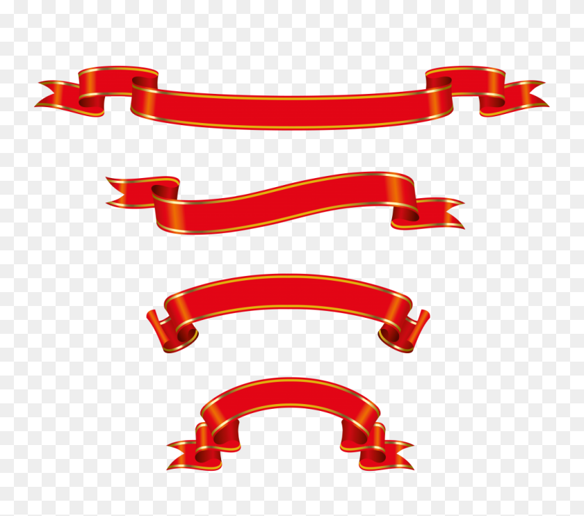 1024x896 Red Ribbons Vectors Free Download Vector, Clipart - Ribbon Vector PNG