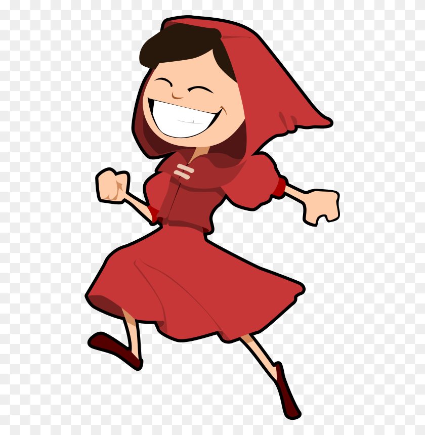 505x800 Red Riding Hood Clipart Happy Girl - Happy Girl Clipart