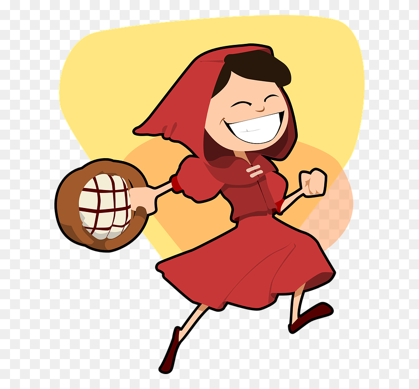 622x720 Red Riding Hood Clipart Happy Person - Happy People Clipart