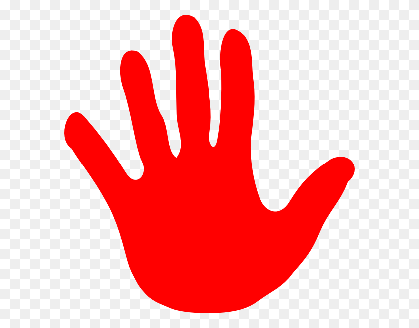 582x598 Красная Правая Рука - Клипарт Кровавый Отпечаток Руки