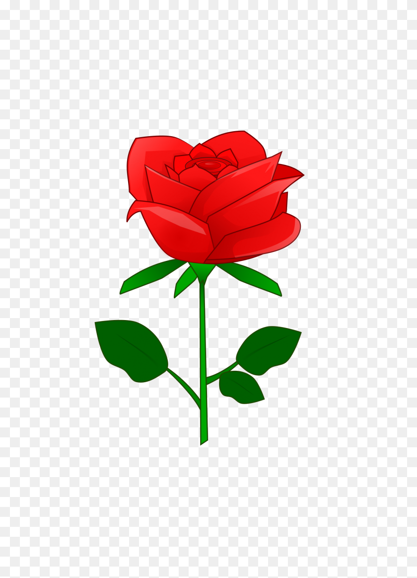 1697x2400 Red Rose - Flower With Roots Clipart