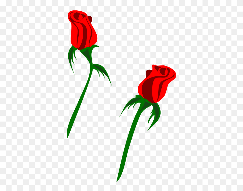 378x600 Red Rose Bud Clipart - Red Rose Clip Art