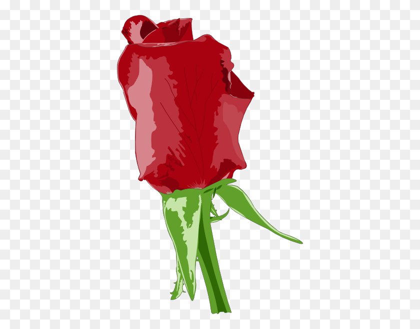 372x599 Red Rose Clip Art - Single Rose Clipart
