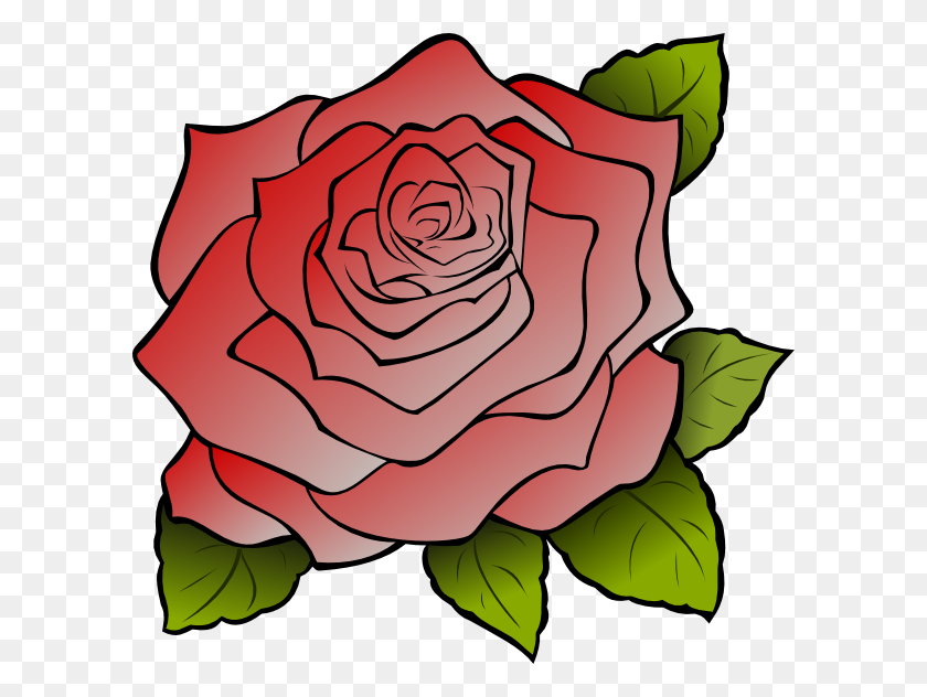600x572 Red Rose Clip Art - Flower Garden Clipart