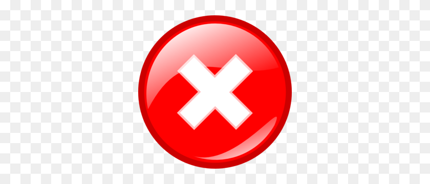 300x300 Red Round Error Warning Icon Clip Art - Error Clipart